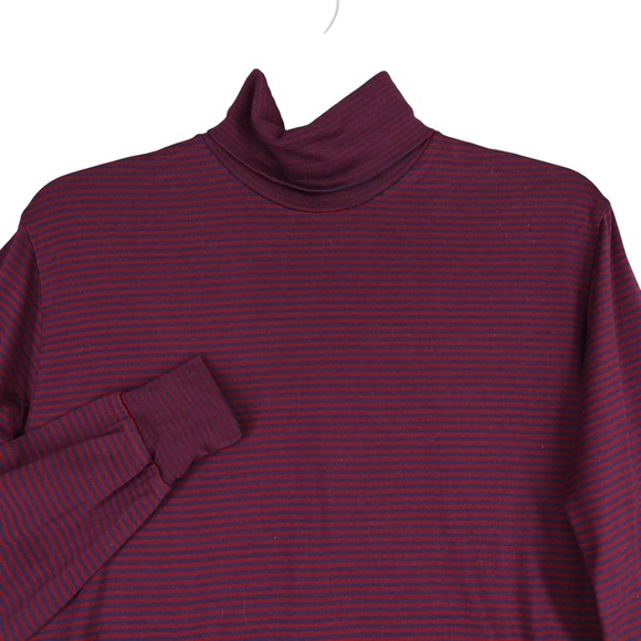 Lands' End Tops - Vintage 90s Lands End Turtleneck M Cotton Red Blue Striped USA Made Normcore